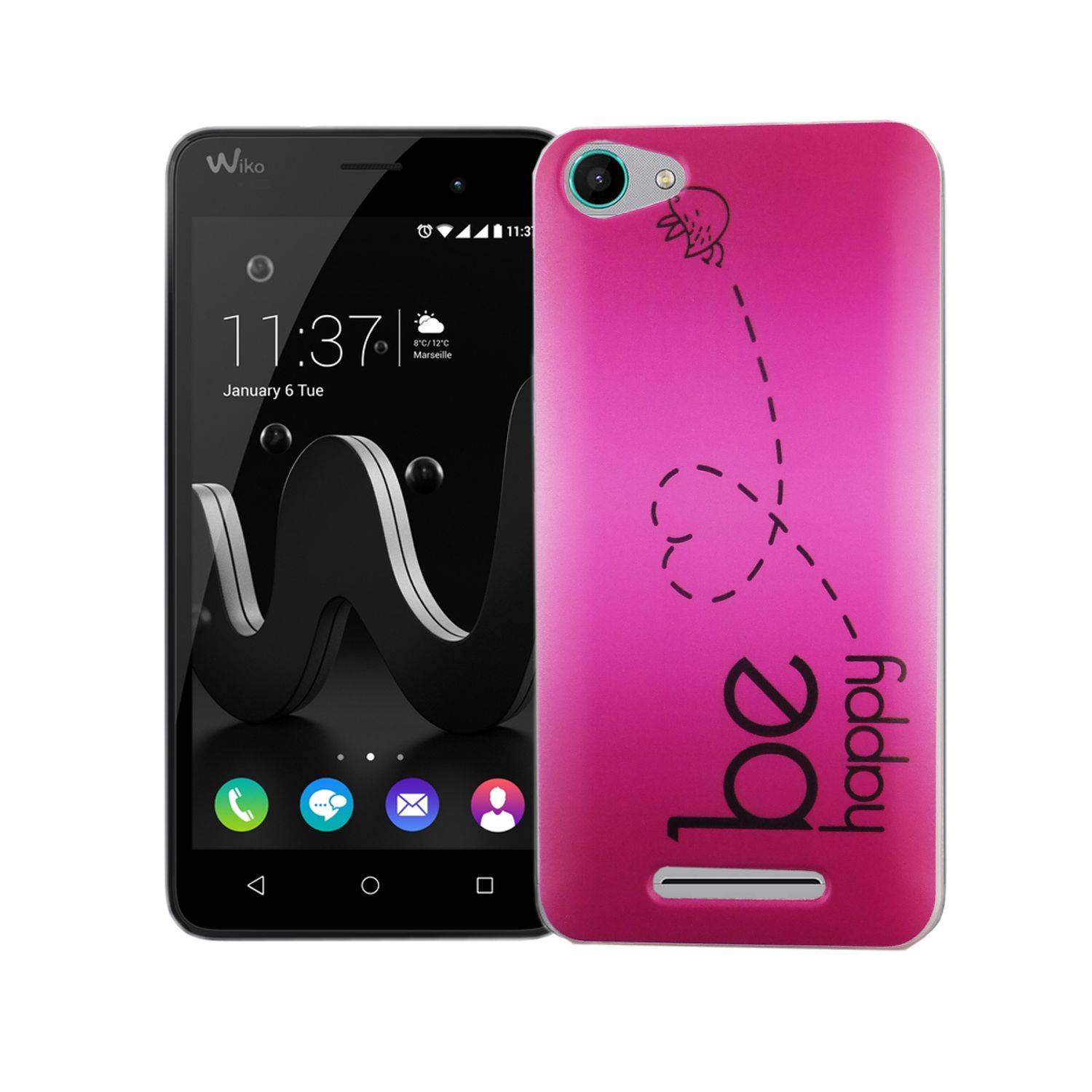 Wiko Jerry Handyhülle Bumper Backcover Rosa