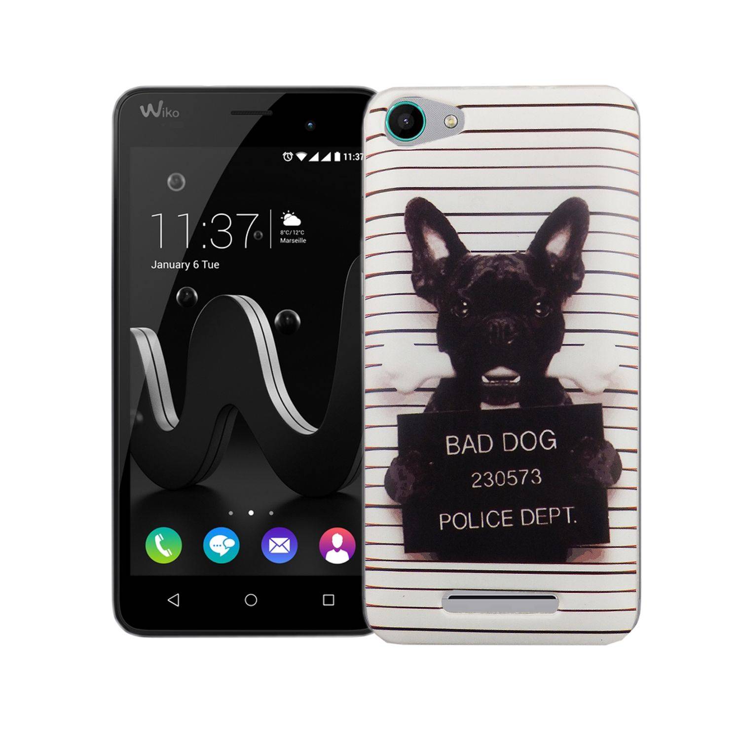 Wiko Jerry Handyhülle Bumper Backcover Weiß
