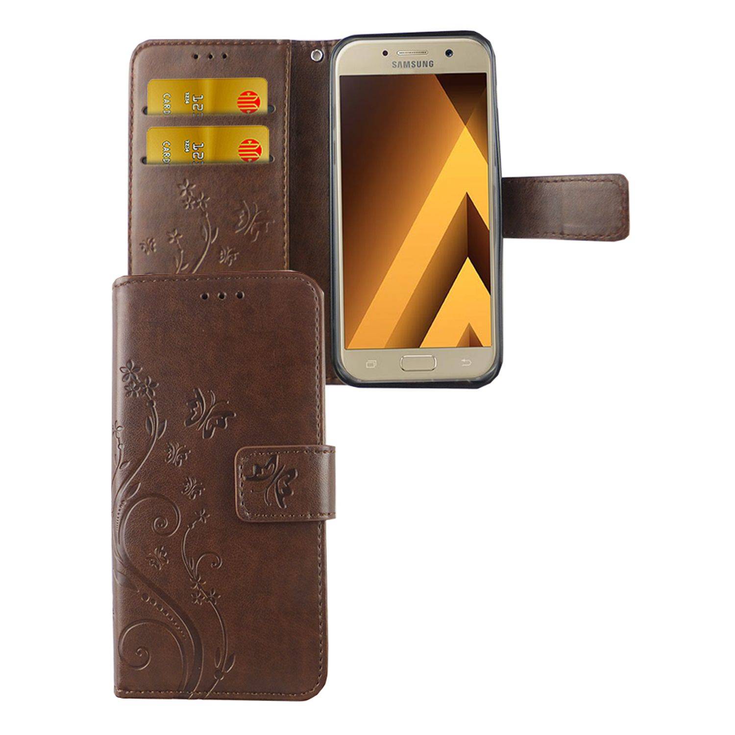 Samsung Galaxy A3 (2017) Handyhülle Bookcover Braun