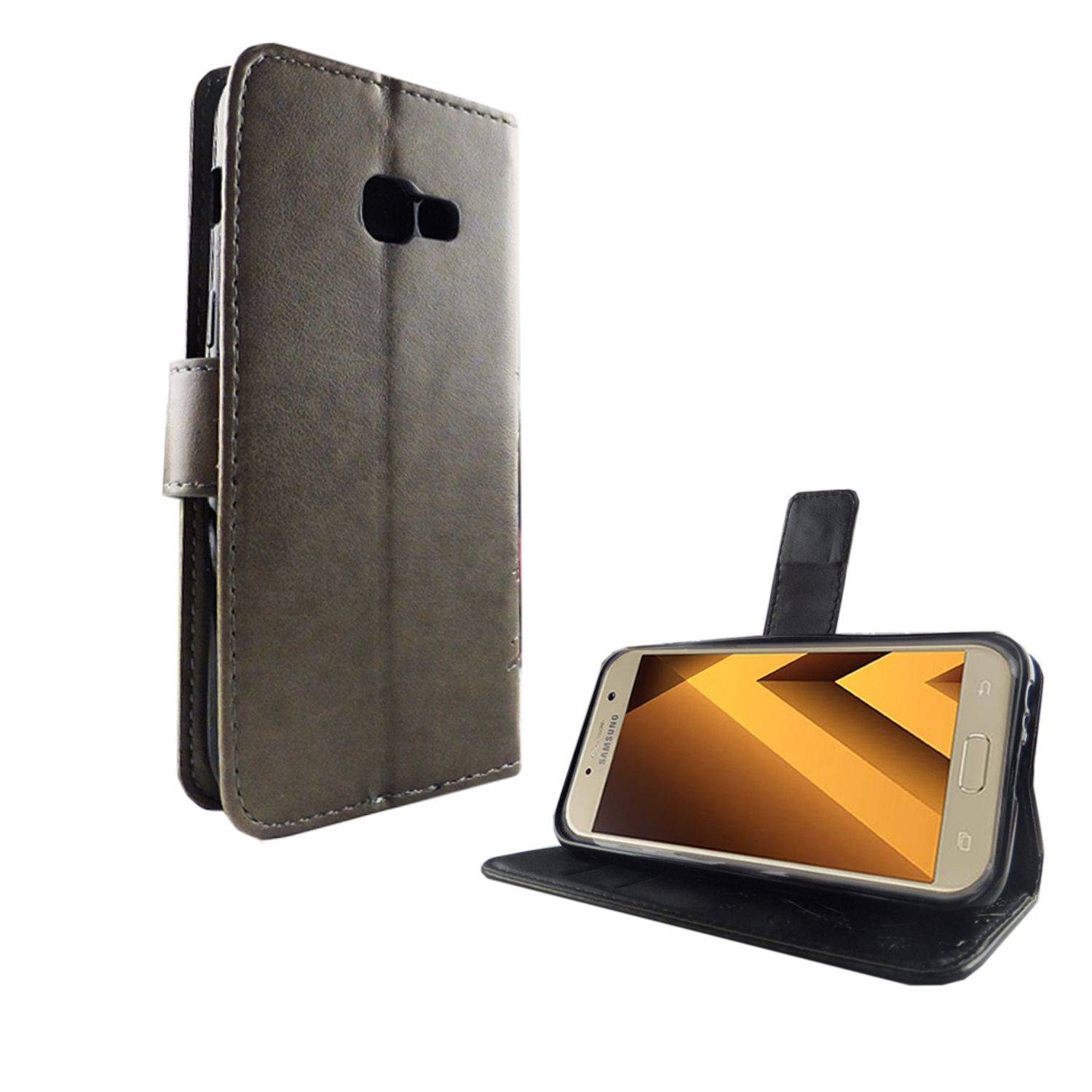Samsung Galaxy A3 (2017) Handyhülle Bookcover Grau