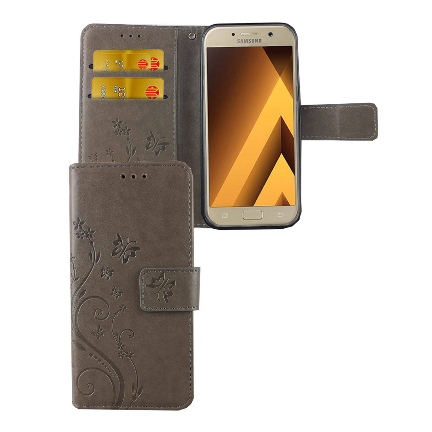 Samsung Galaxy A3 (2017) Handyhülle Bookcover Grau