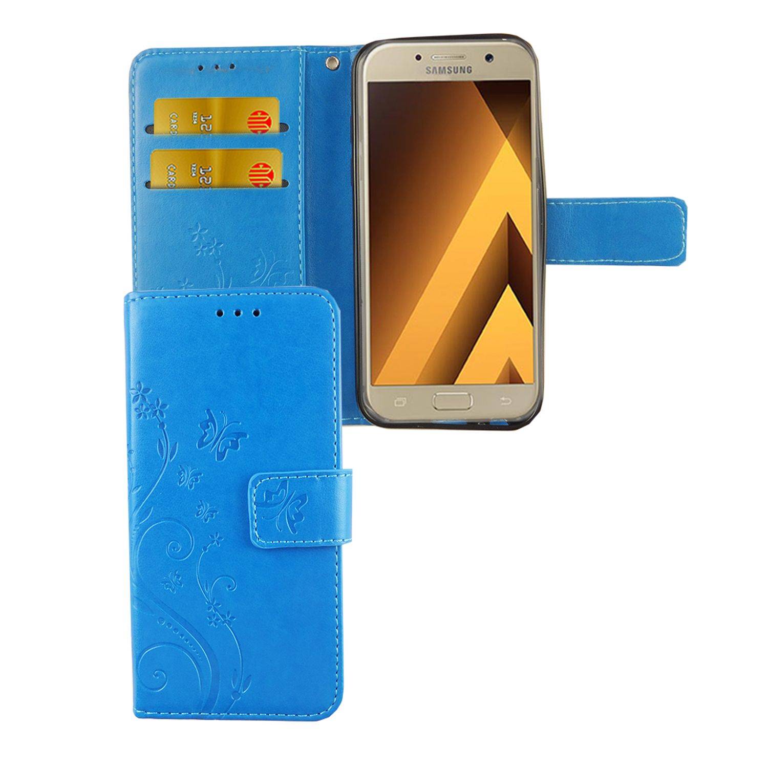 Samsung Galaxy A3 (2017) Handyhülle Bookcover Blau