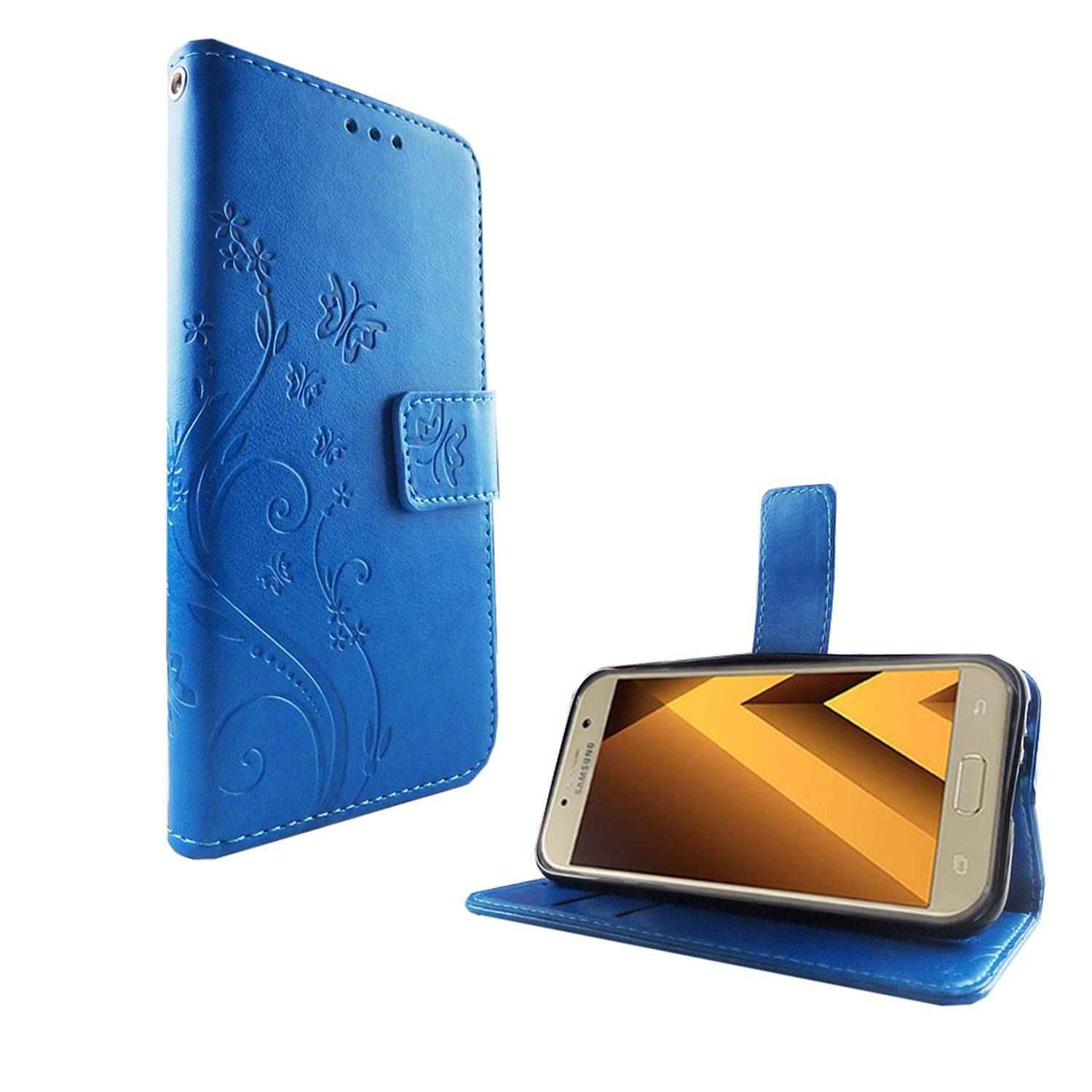 Samsung Galaxy A3 (2017) Handyhülle Bookcover Blau