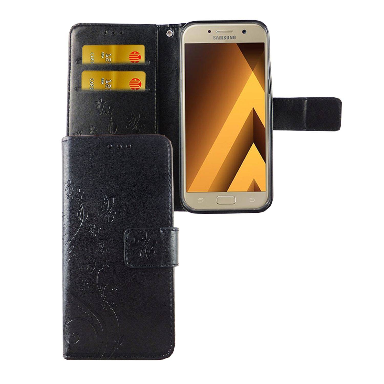 Samsung Galaxy A3 (2017) Handyhülle Bookcover Schwarz