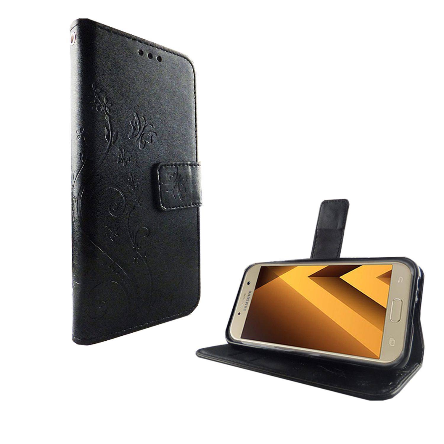 Samsung Galaxy A3 (2017) Handyhülle Bookcover Schwarz