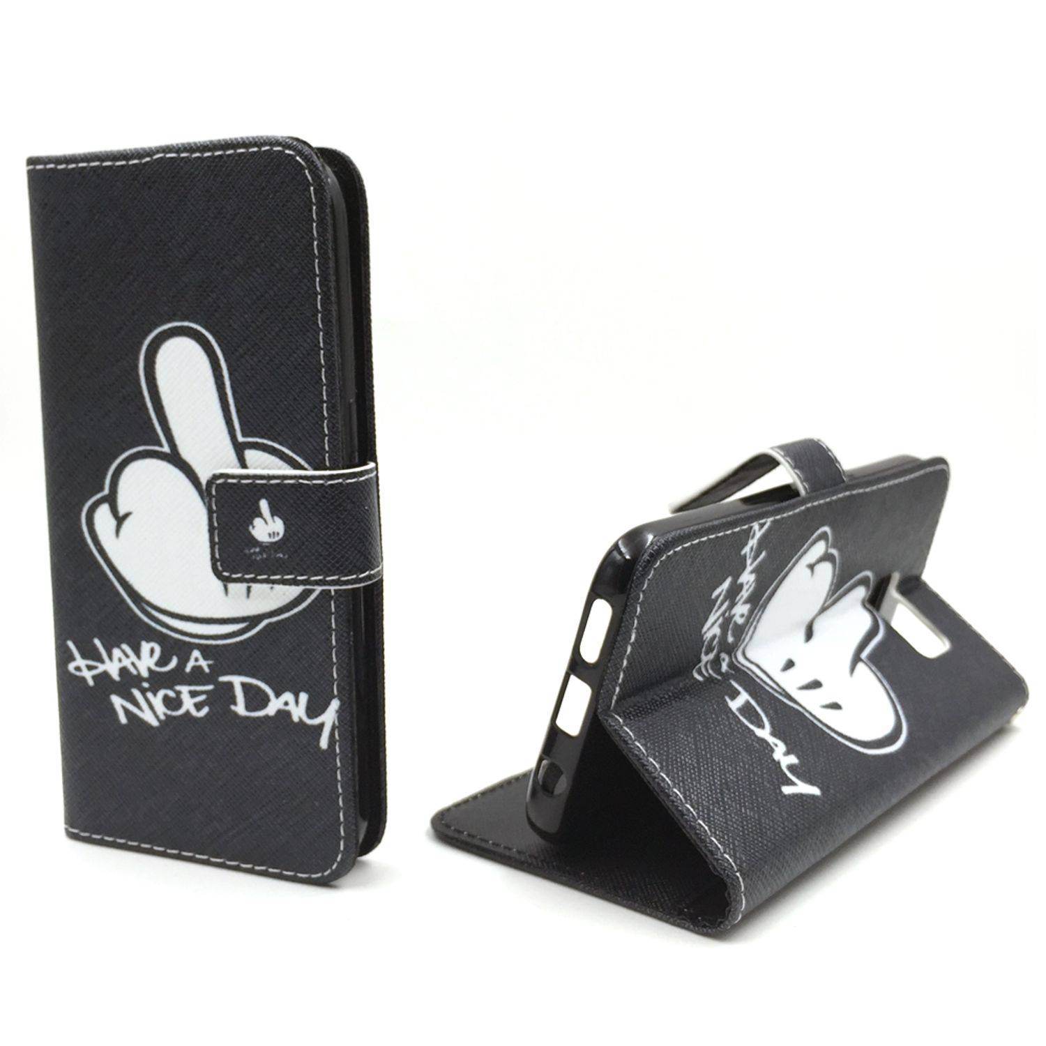 Samsung Galaxy S7 Handyhülle Bookcover Schwarz