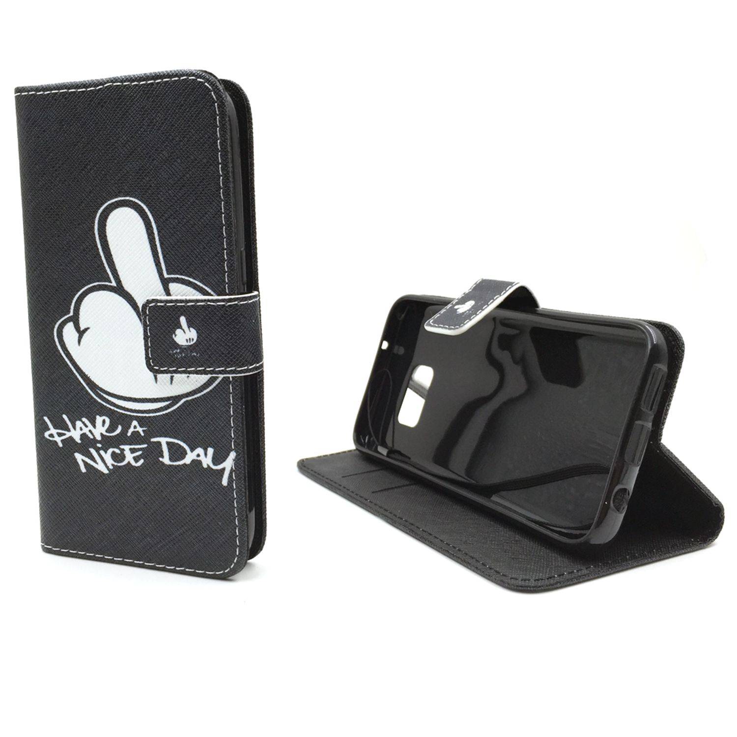 Samsung Galaxy S7 Handyhülle Bookcover Schwarz