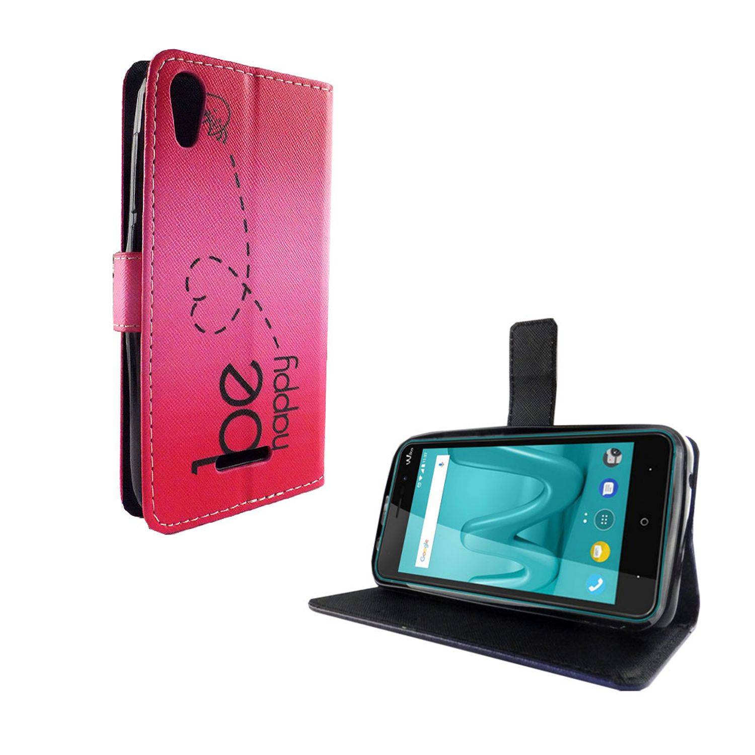 Wiko Lenny 4 Handyhülle Bookcover Rosa