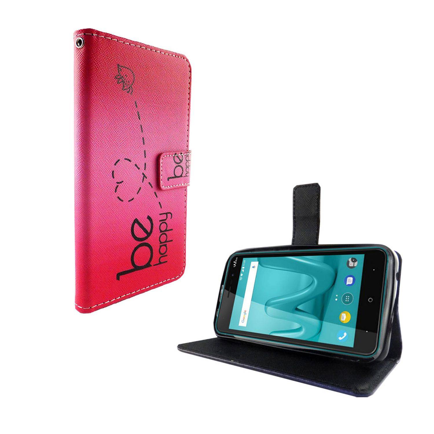 Wiko Lenny 4 Handyhülle Bookcover Rosa