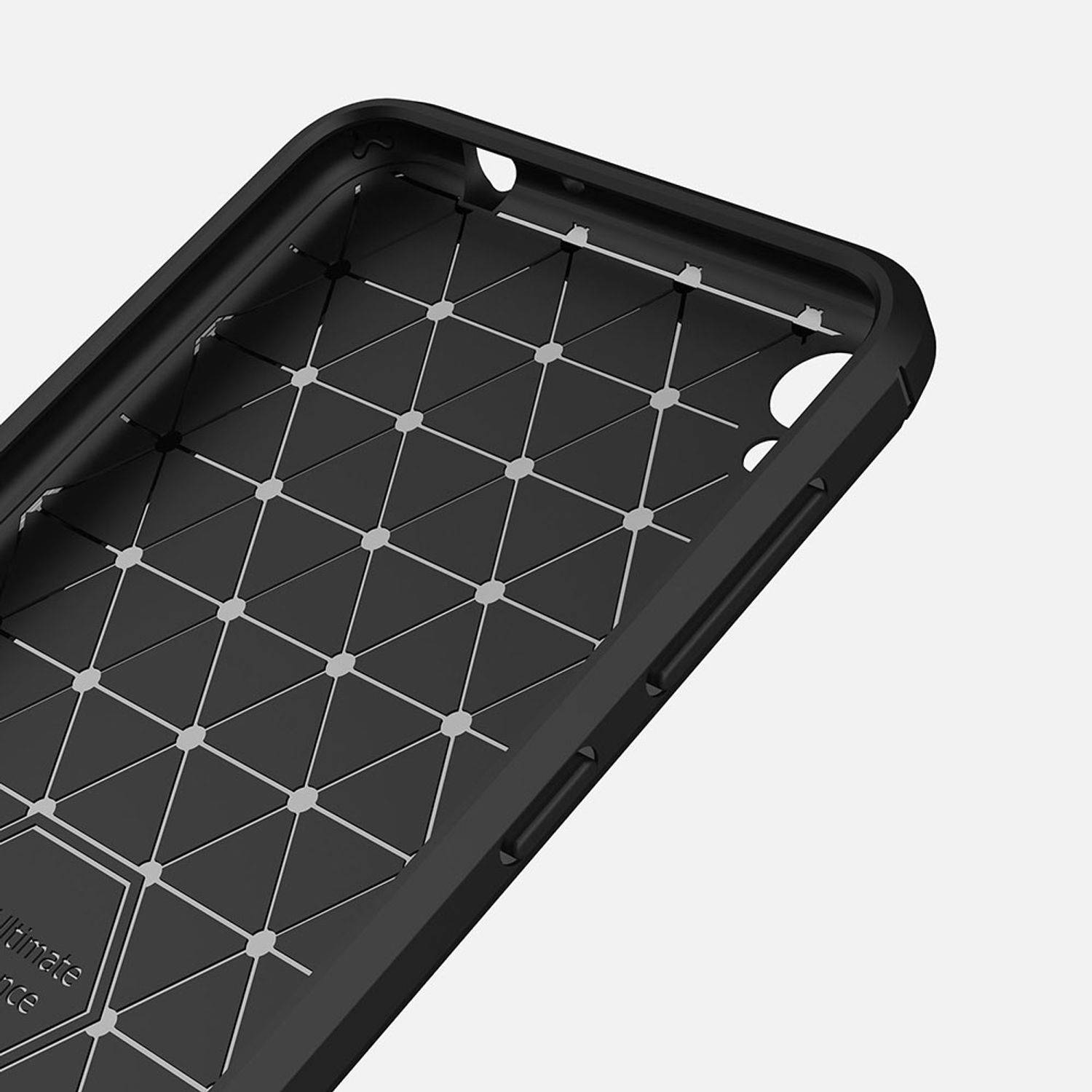 ASUS Zenfone Live ZB501KL Handyhülle Carbon Optik Backcover Schwarz