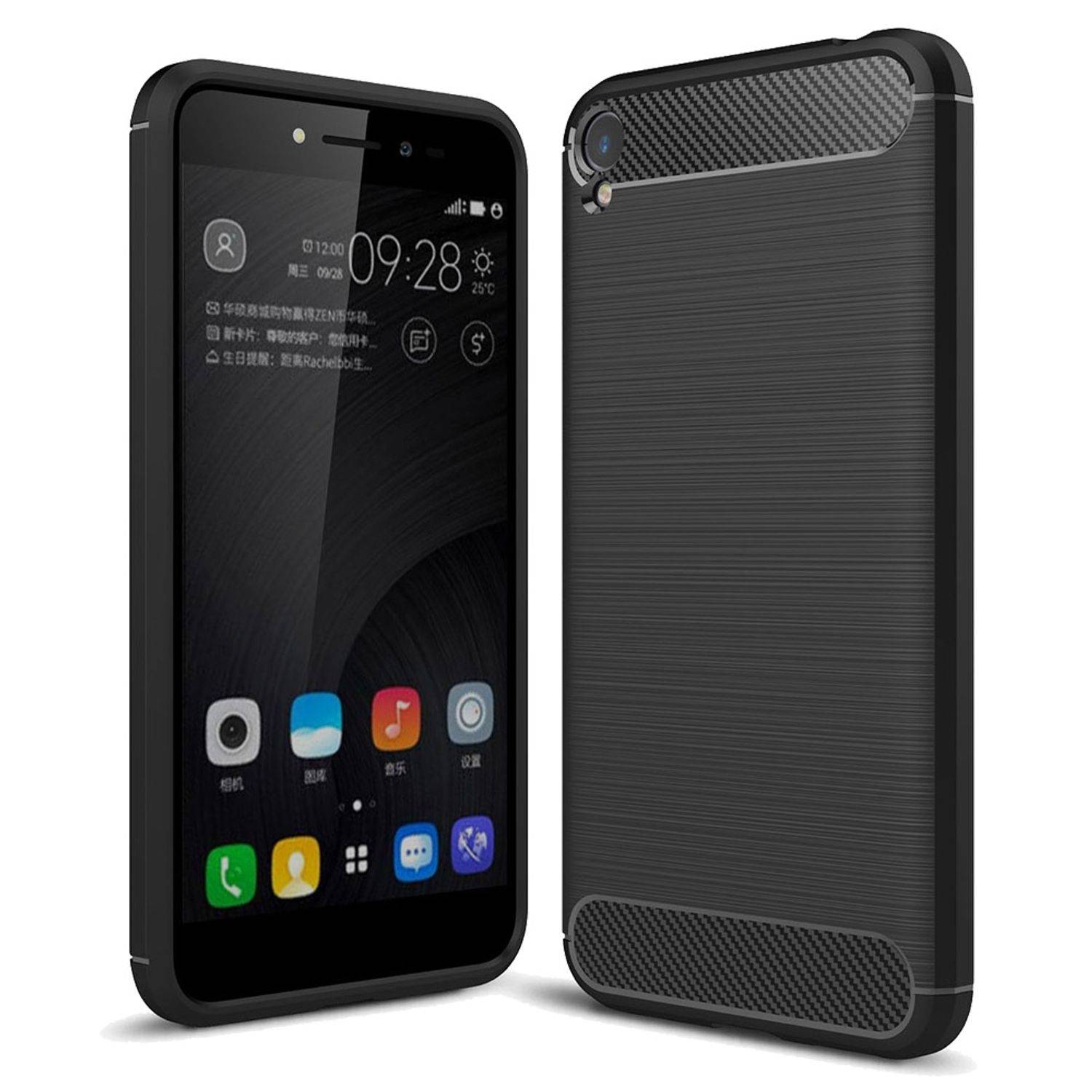 ASUS Zenfone Live ZB501KL Handyhülle Carbon Optik Backcover Schwarz