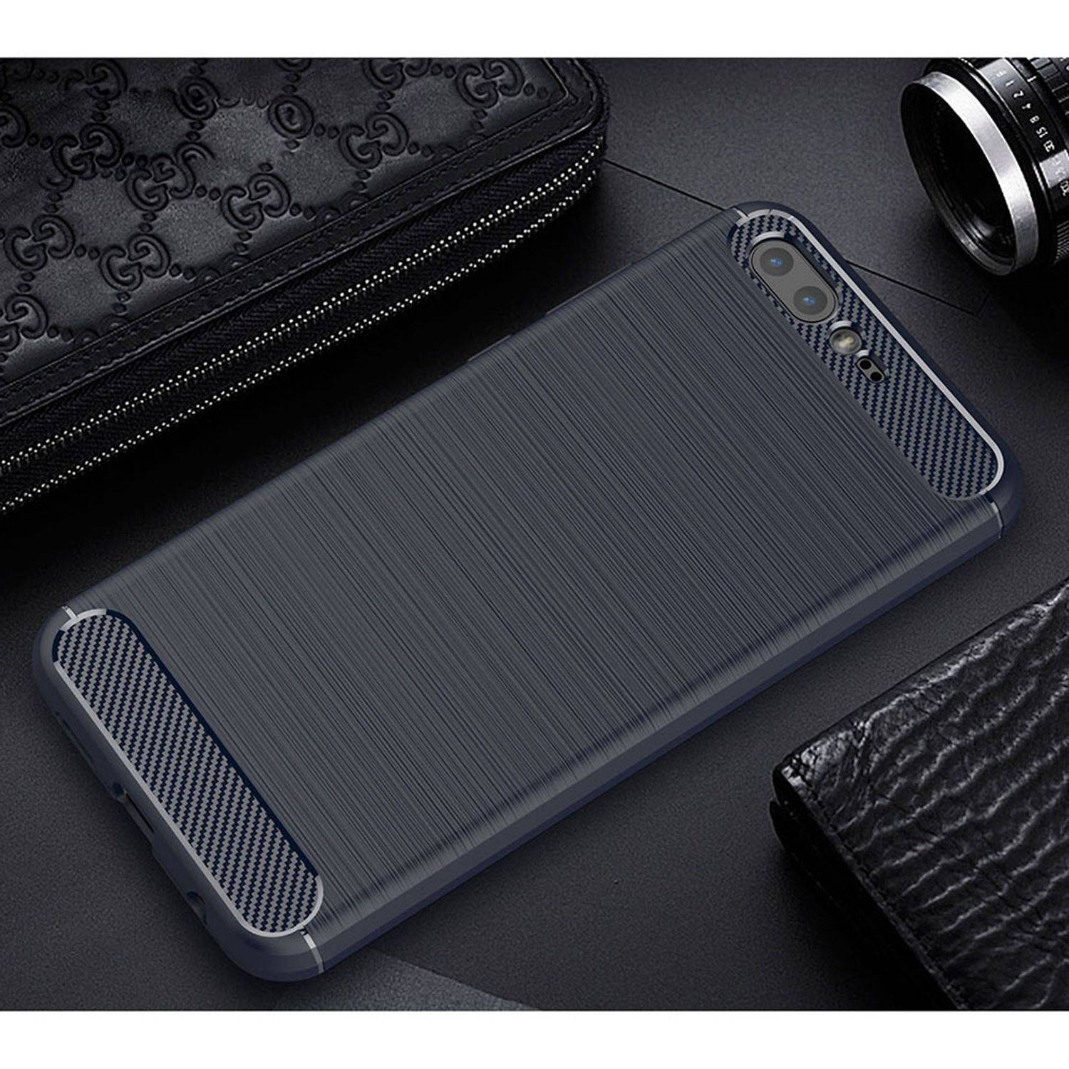 ASUS Zenfone 4 Pro ZS551KL Handyhülle Carbon Optik Backcover Blau