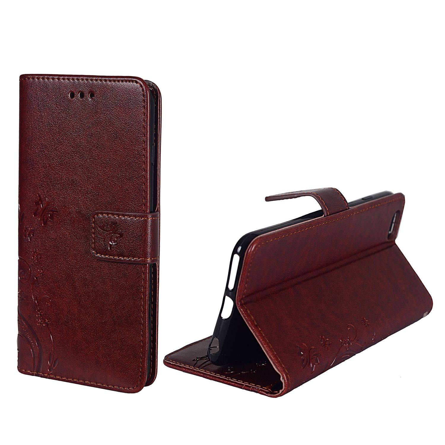 Apple iPhone 6 Plus / 6s Plus Handyhülle Bookcover Braun