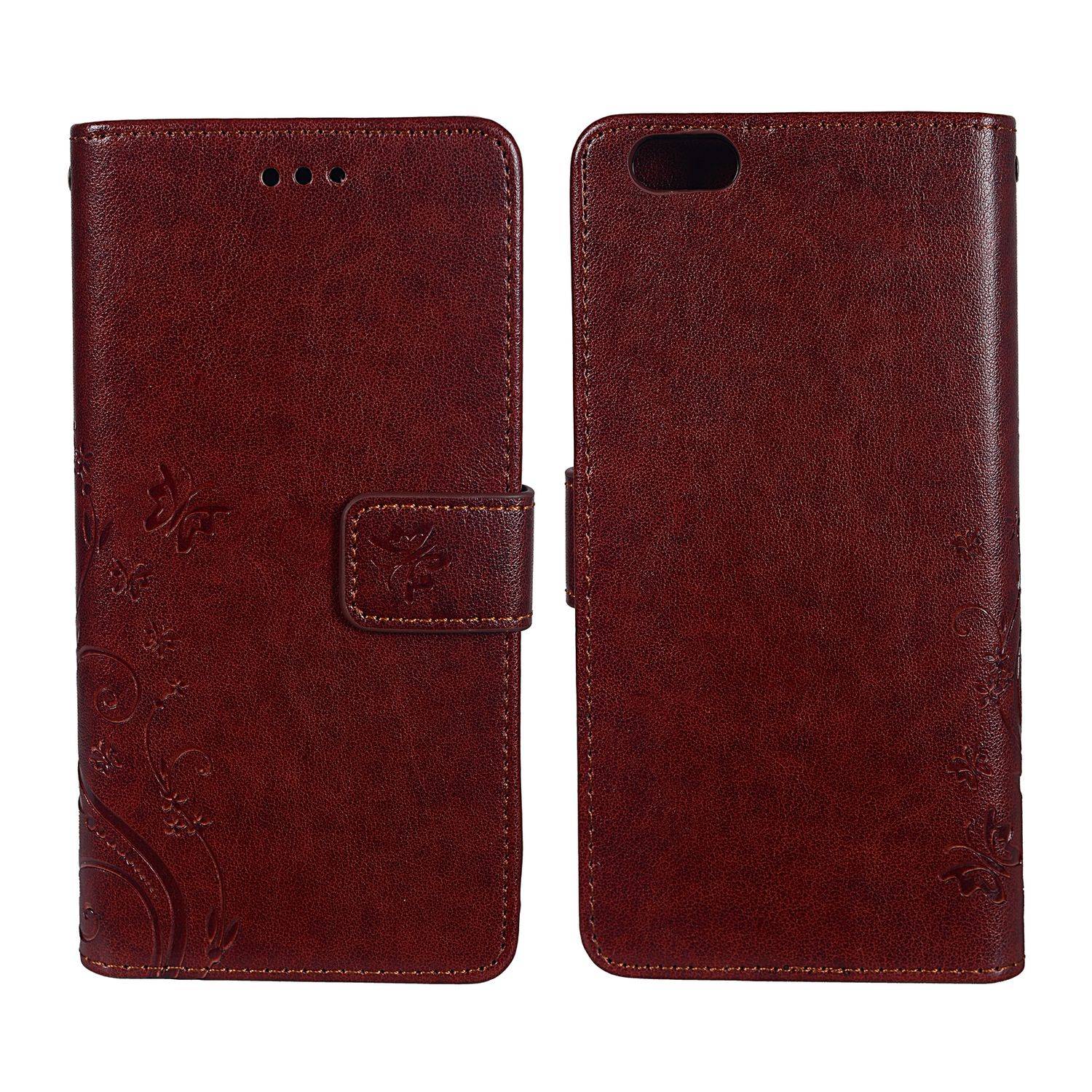 Apple iPhone 6 Plus / 6s Plus Handyhülle Bookcover Braun