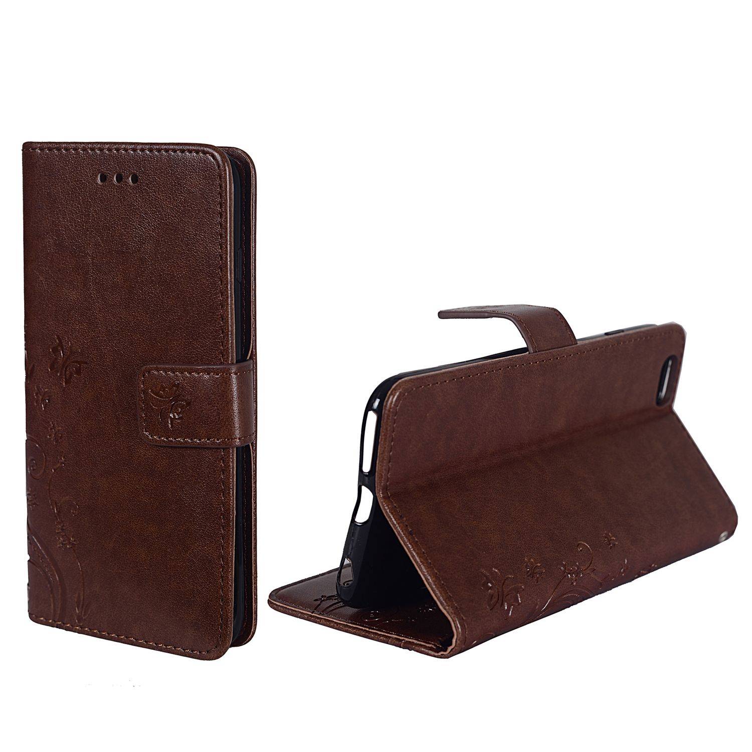 Apple iPhone 6 Plus / 6s Plus Handyhülle Bookcover Braun