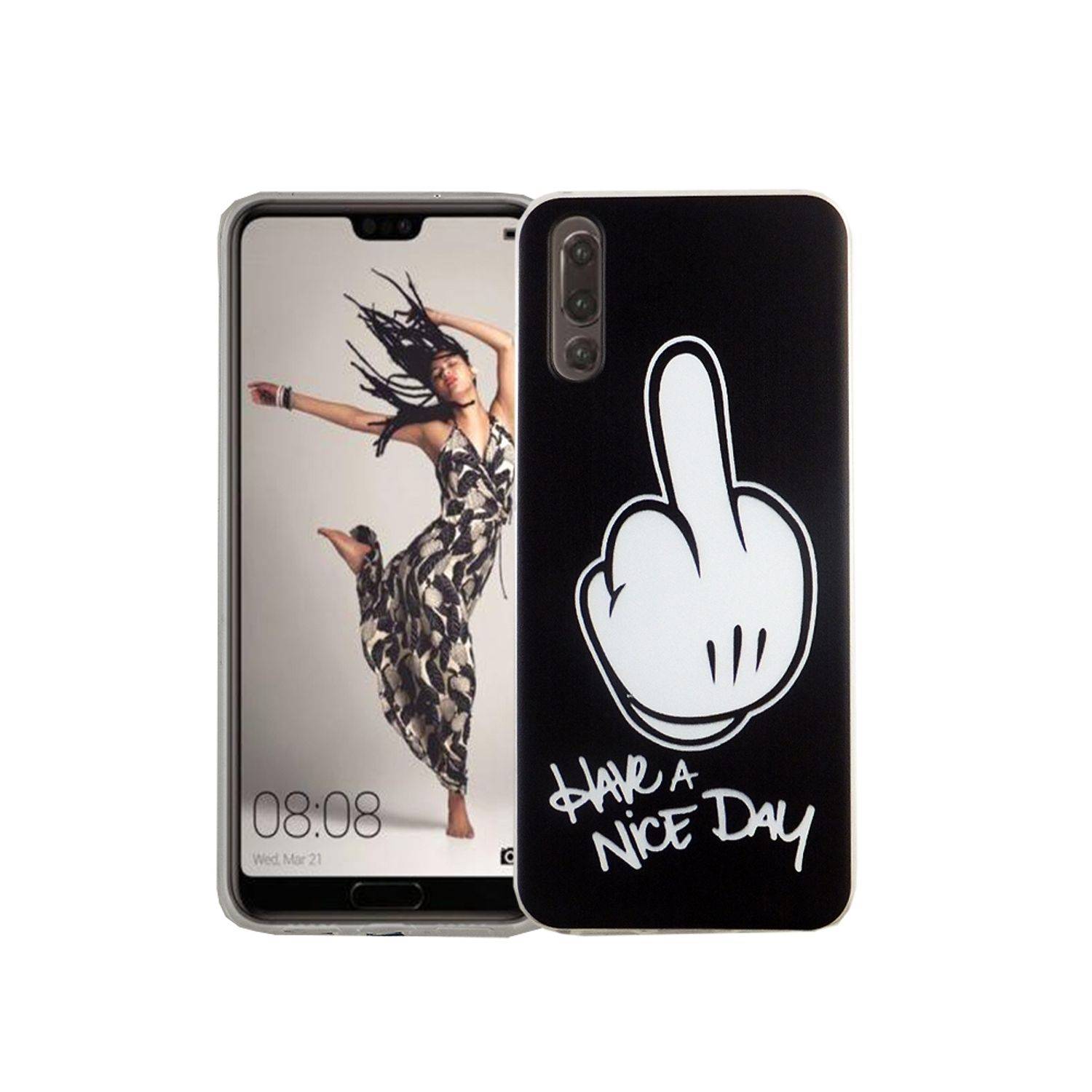 Huawei P20 Handyhülle Bumper Backcover Schwarz