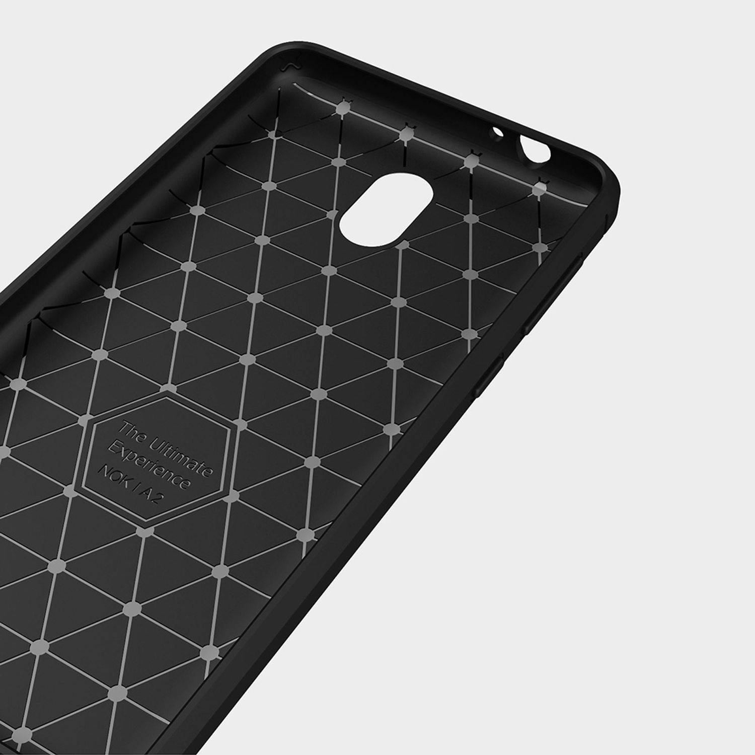 Nokia 2 Handyhülle Carbon Optik Backcover Schwarz