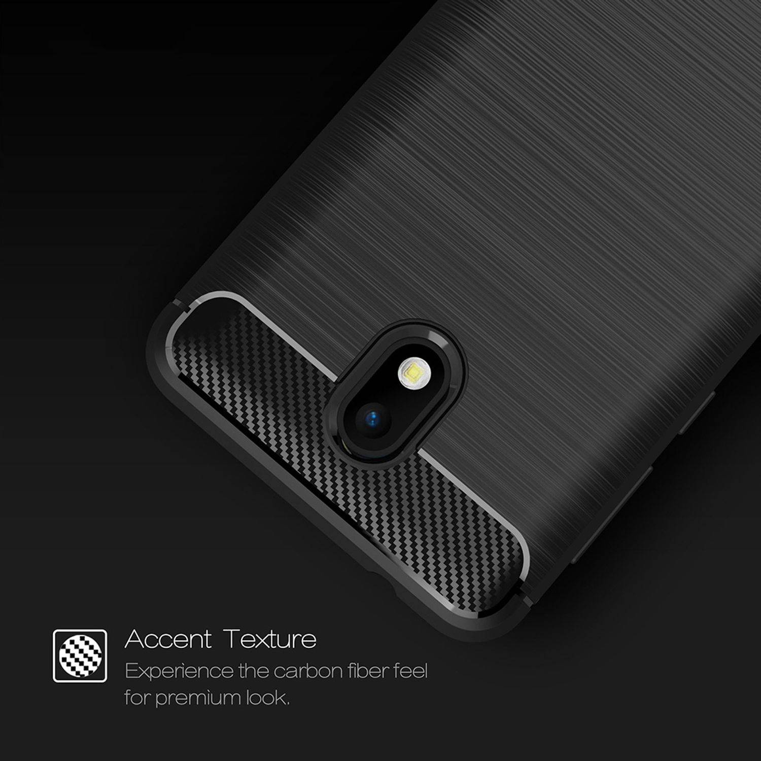 Nokia 2 Handyhülle Carbon Optik Backcover Grau