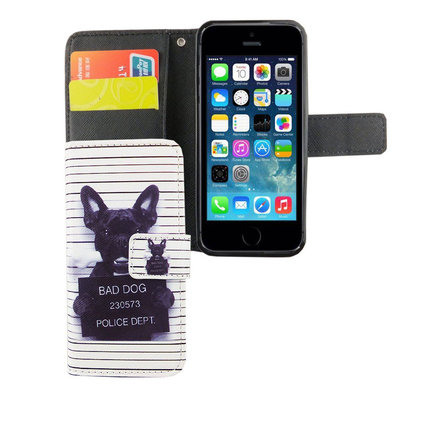 Apple iPhone 5 / 5s / SE Handyhülle Bookcover Weiß