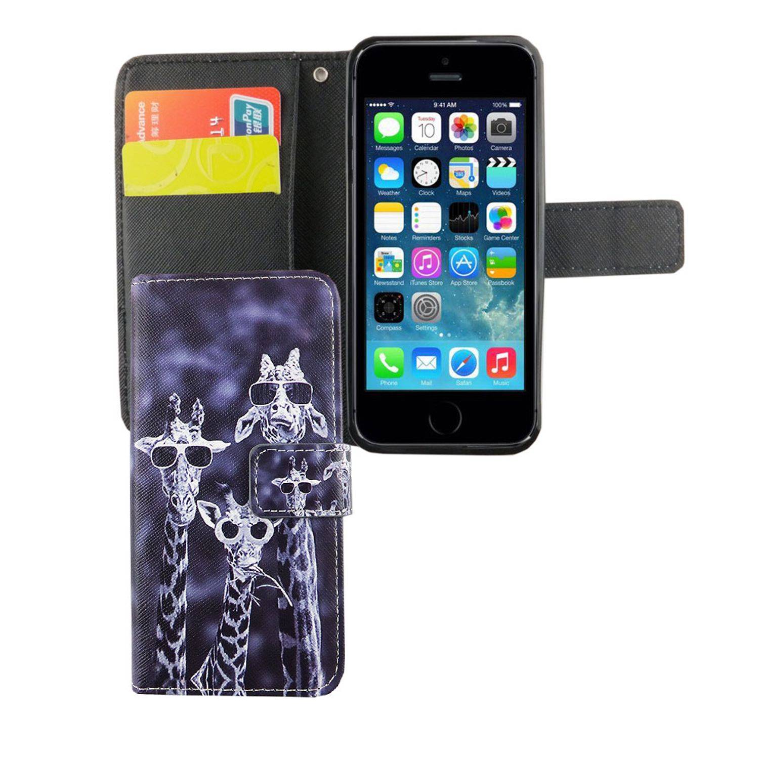 Apple iPhone 5 / 5s / SE Handyhülle Bookcover Mehrfarbig