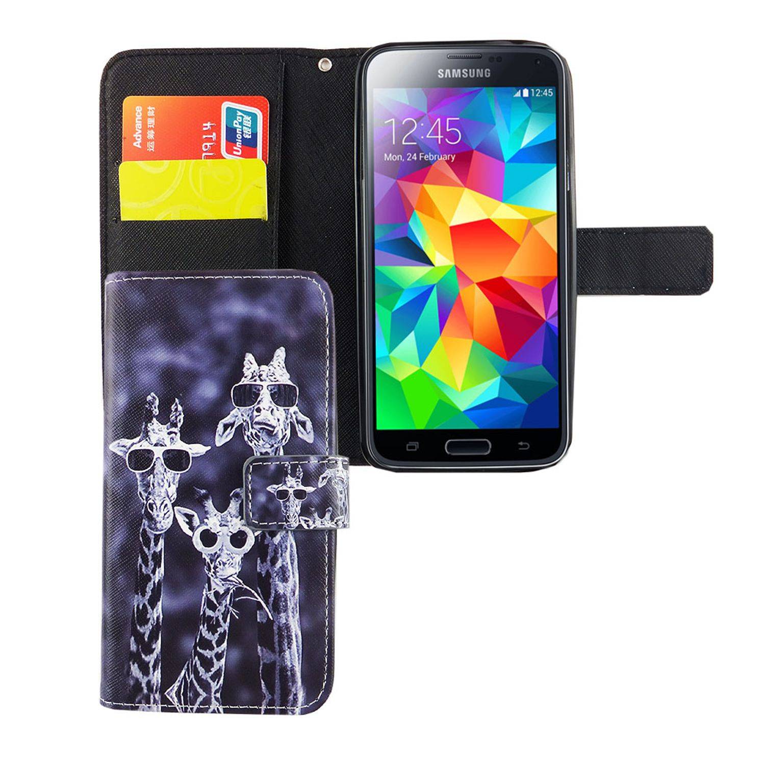 Samsung Galaxy S5 / S5 Neo Handyhülle Bookcover Mehrfarbig