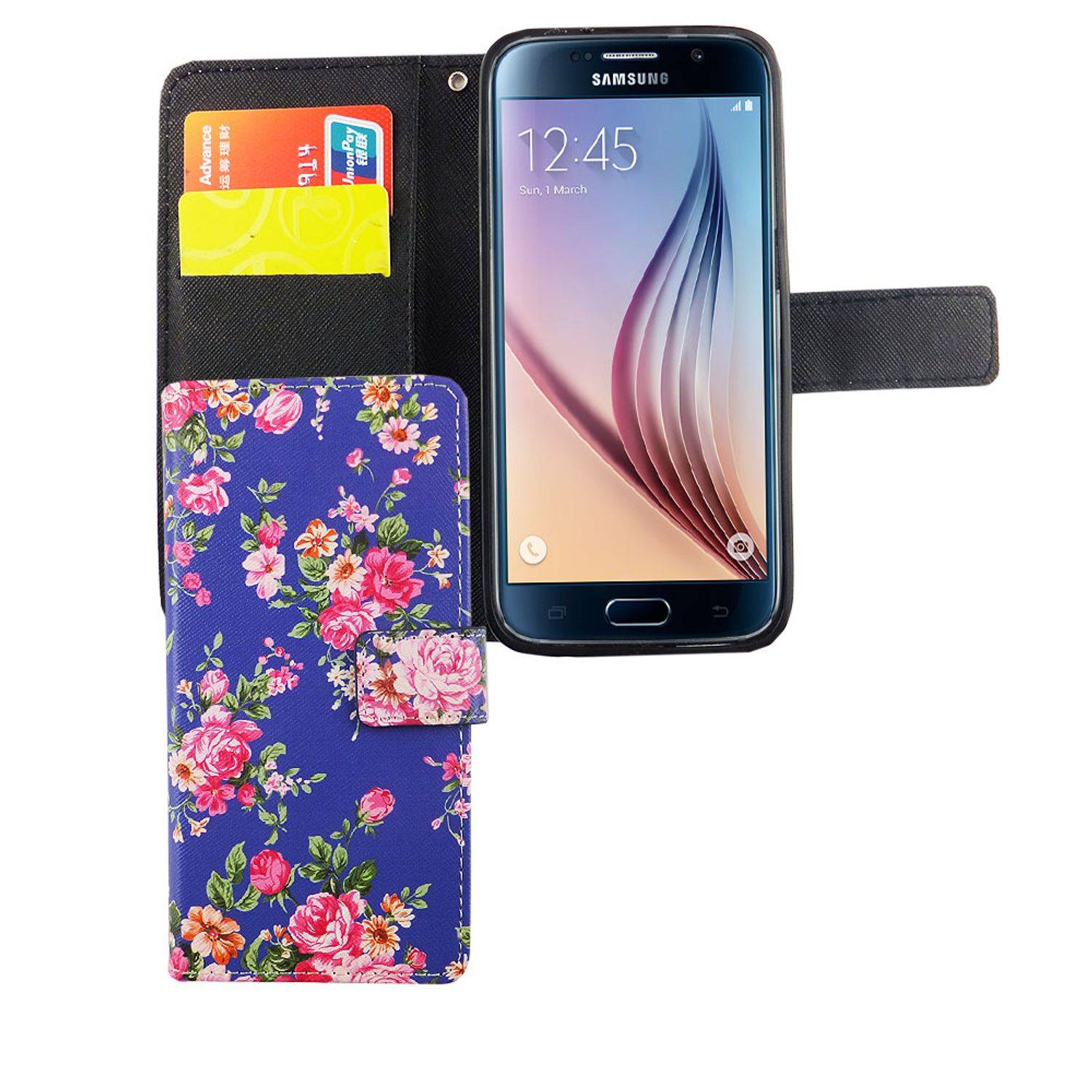 Samsung Galaxy S6 Handyhülle Bookcover Blau