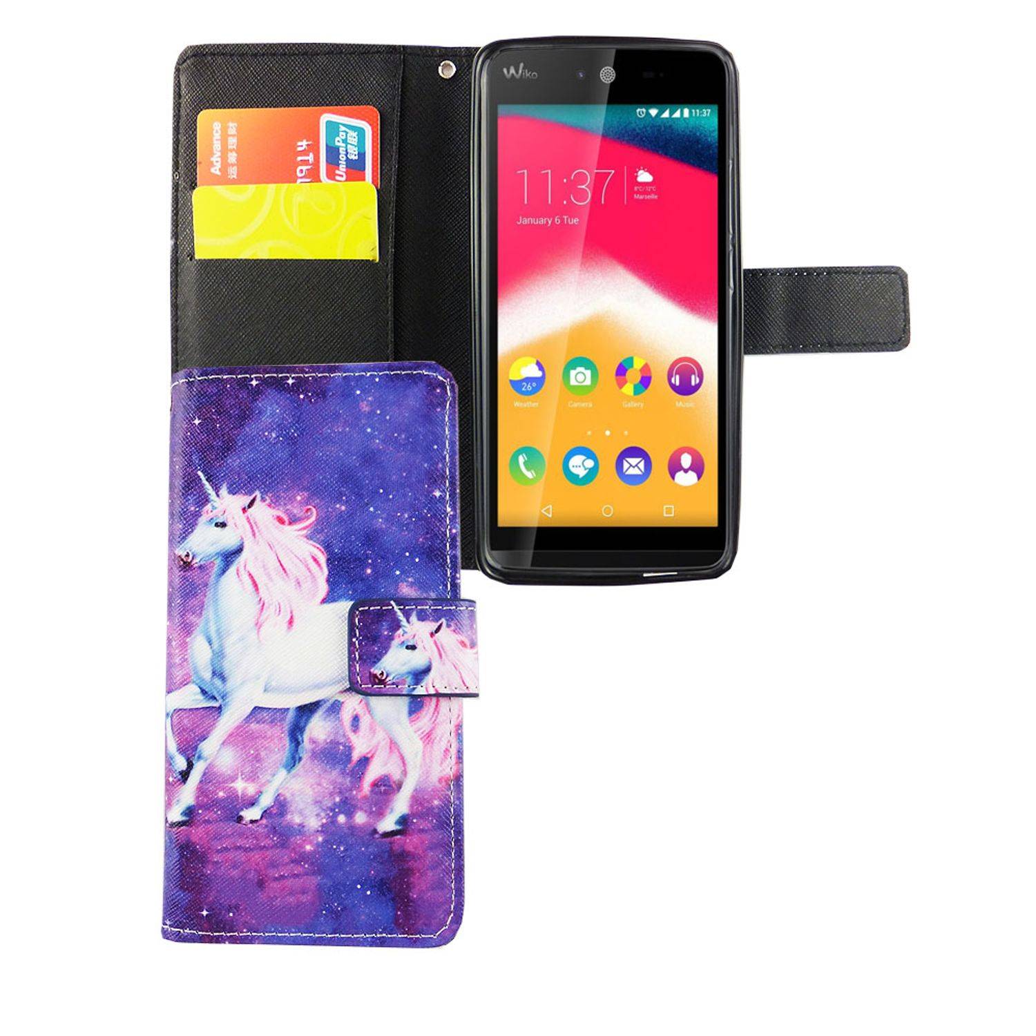 Wiko Rainbow Jam Handyhülle Bookcover Rosa