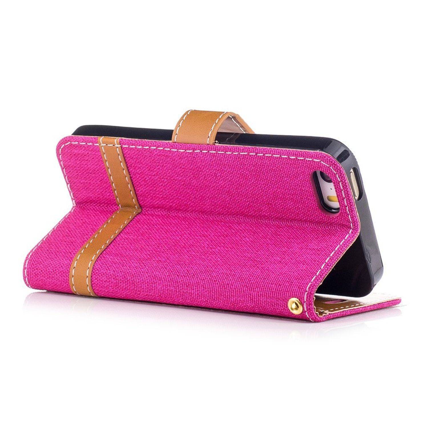 Apple iPhone 5 / 5s / SE Handyhülle Bookcover Rosa