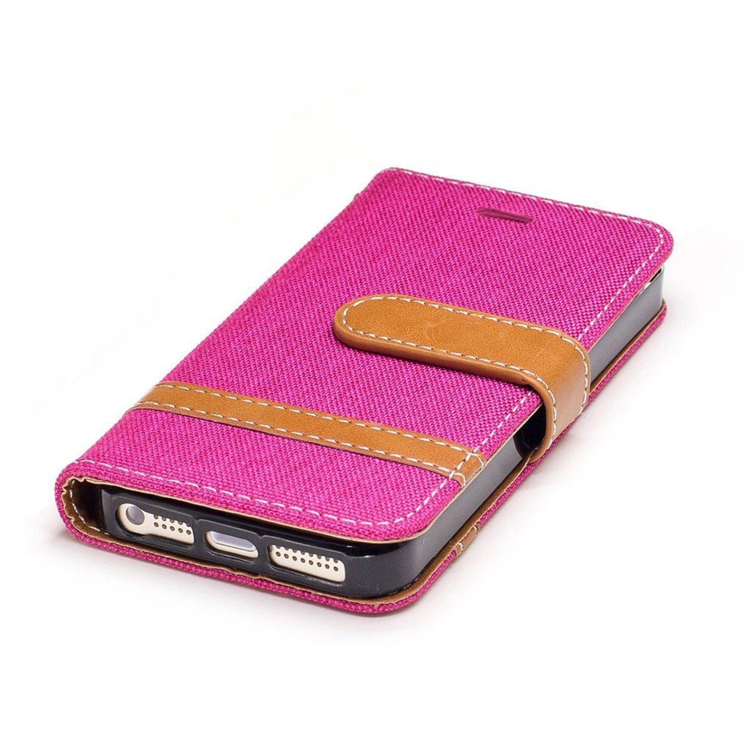 Apple iPhone 5 / 5s / SE Handyhülle Bookcover Rosa