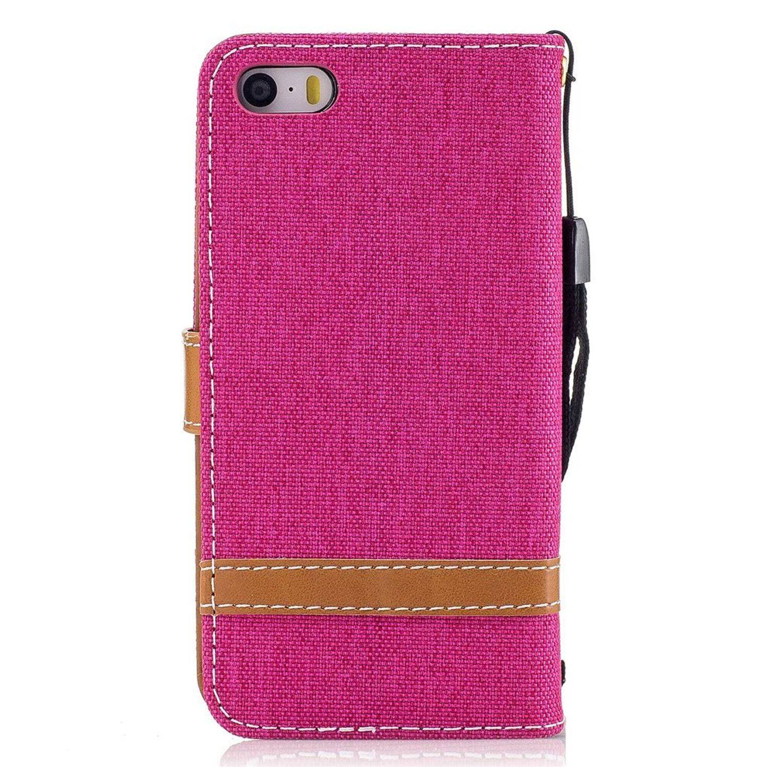 Apple iPhone 5 / 5s / SE Handyhülle Bookcover Rosa