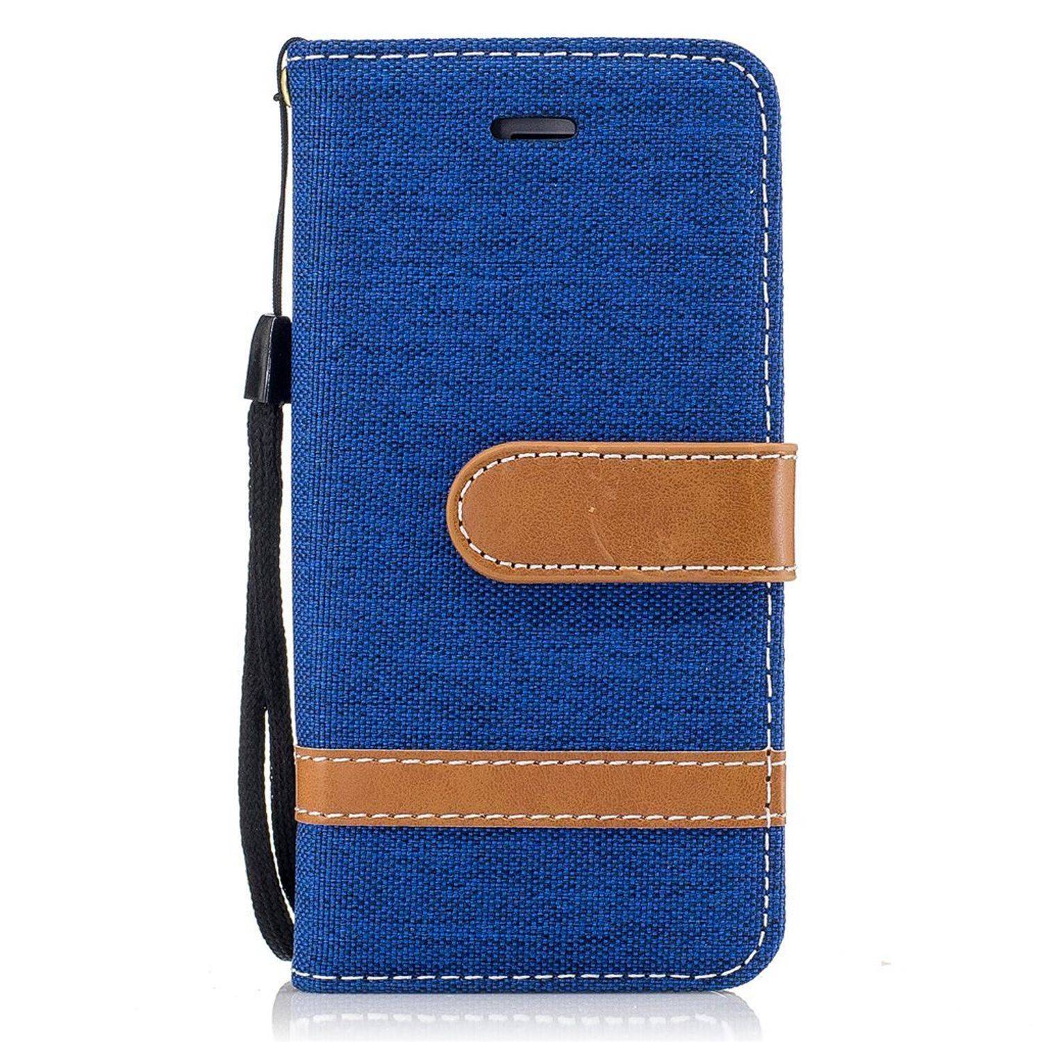 Apple iPhone 5 / 5s / SE Handyhülle Bookcover Blau