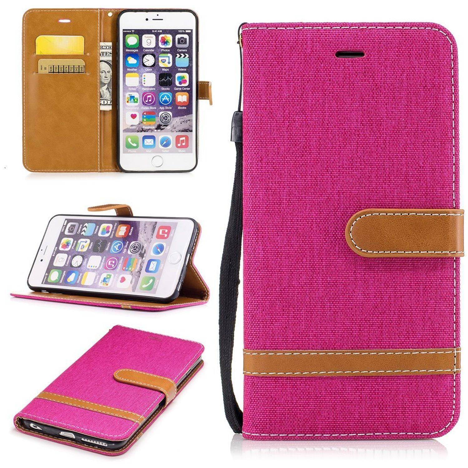 Apple iPhone 6 / 6s Handyhülle Bookcover Rosa