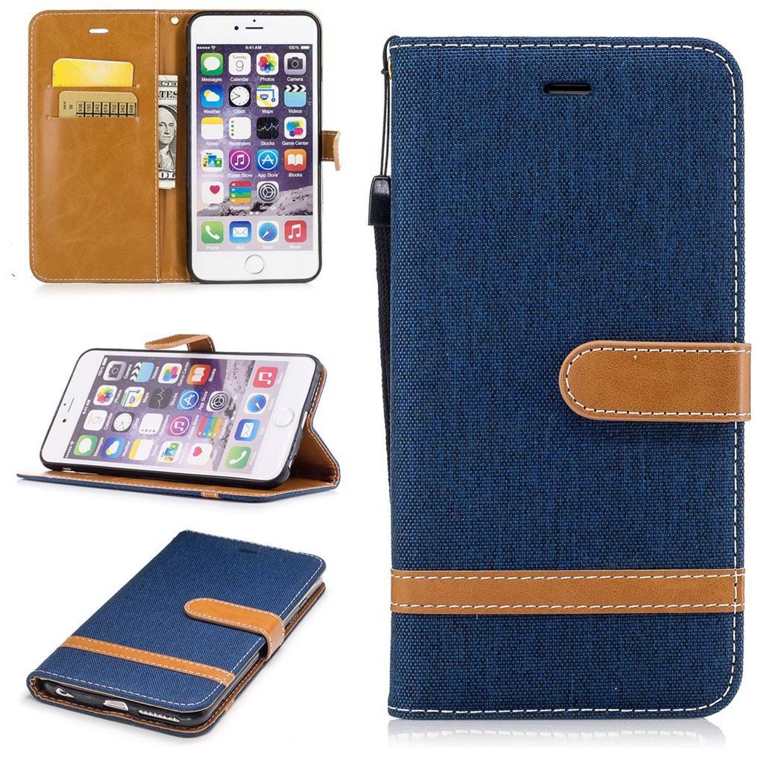 Apple iPhone 6 / 6s Handyhülle Bookcover Blau