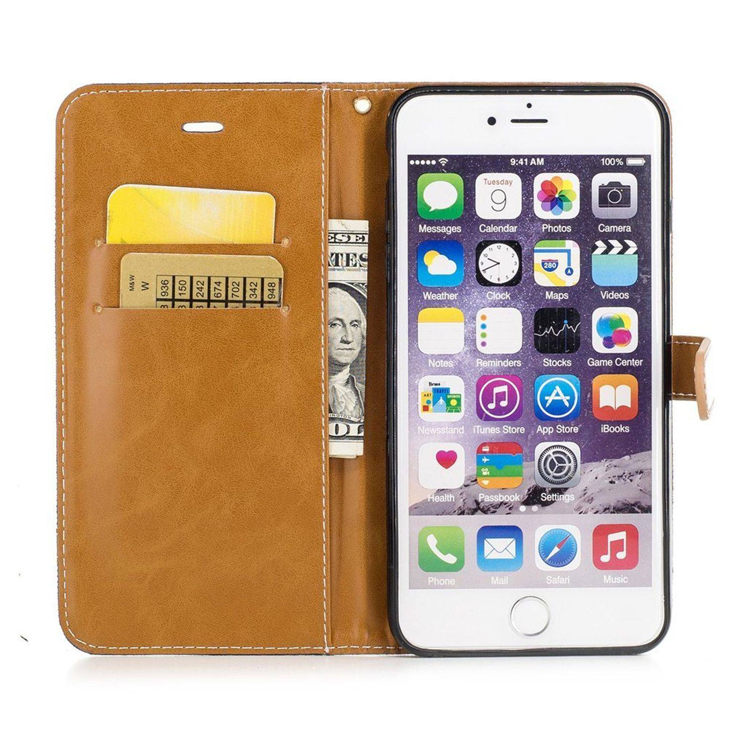 Apple iPhone 6 / 6s Handyhülle Bookcover Blau