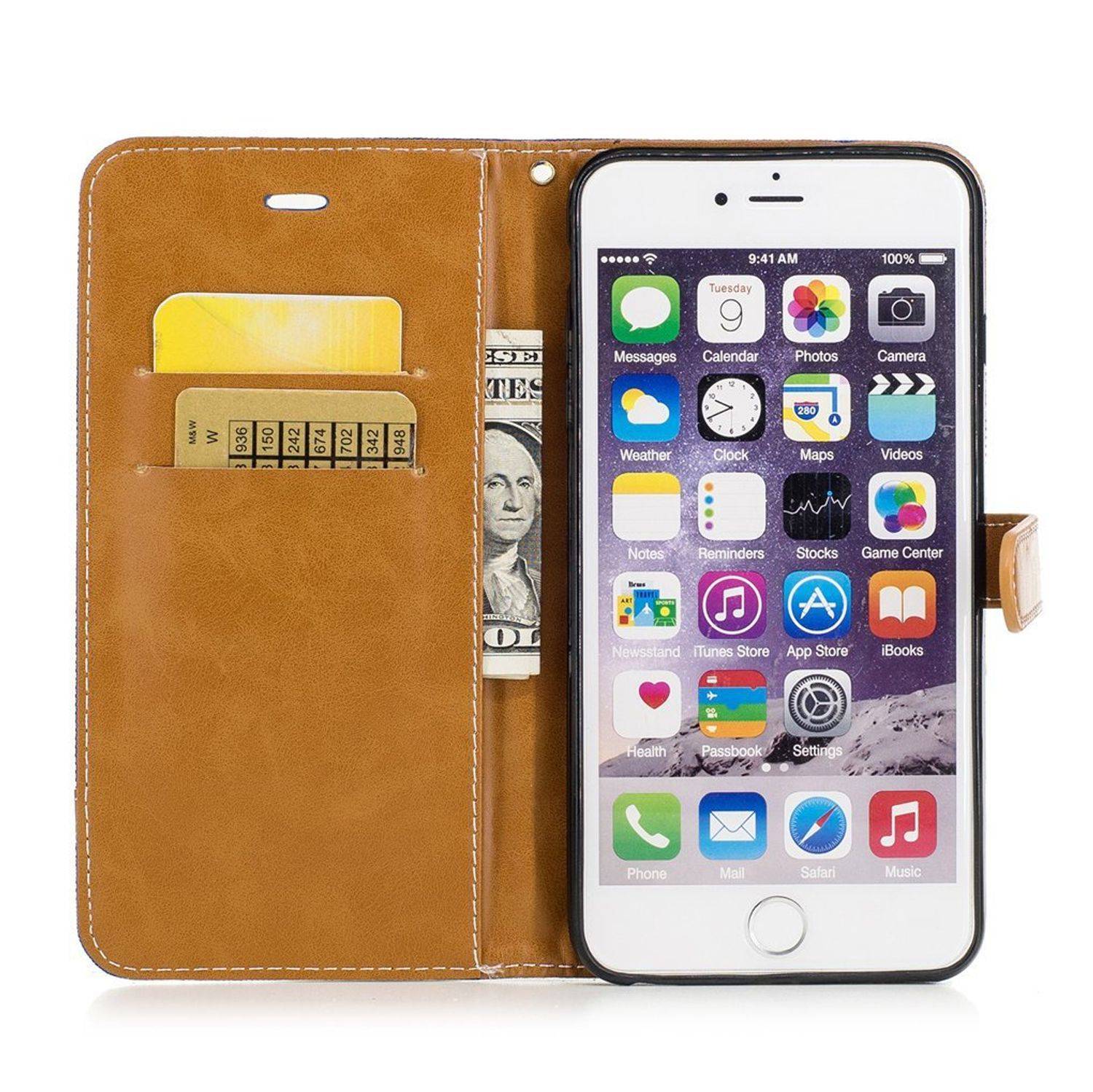 Apple iPhone 6 / 6s Handyhülle Bookcover Blau