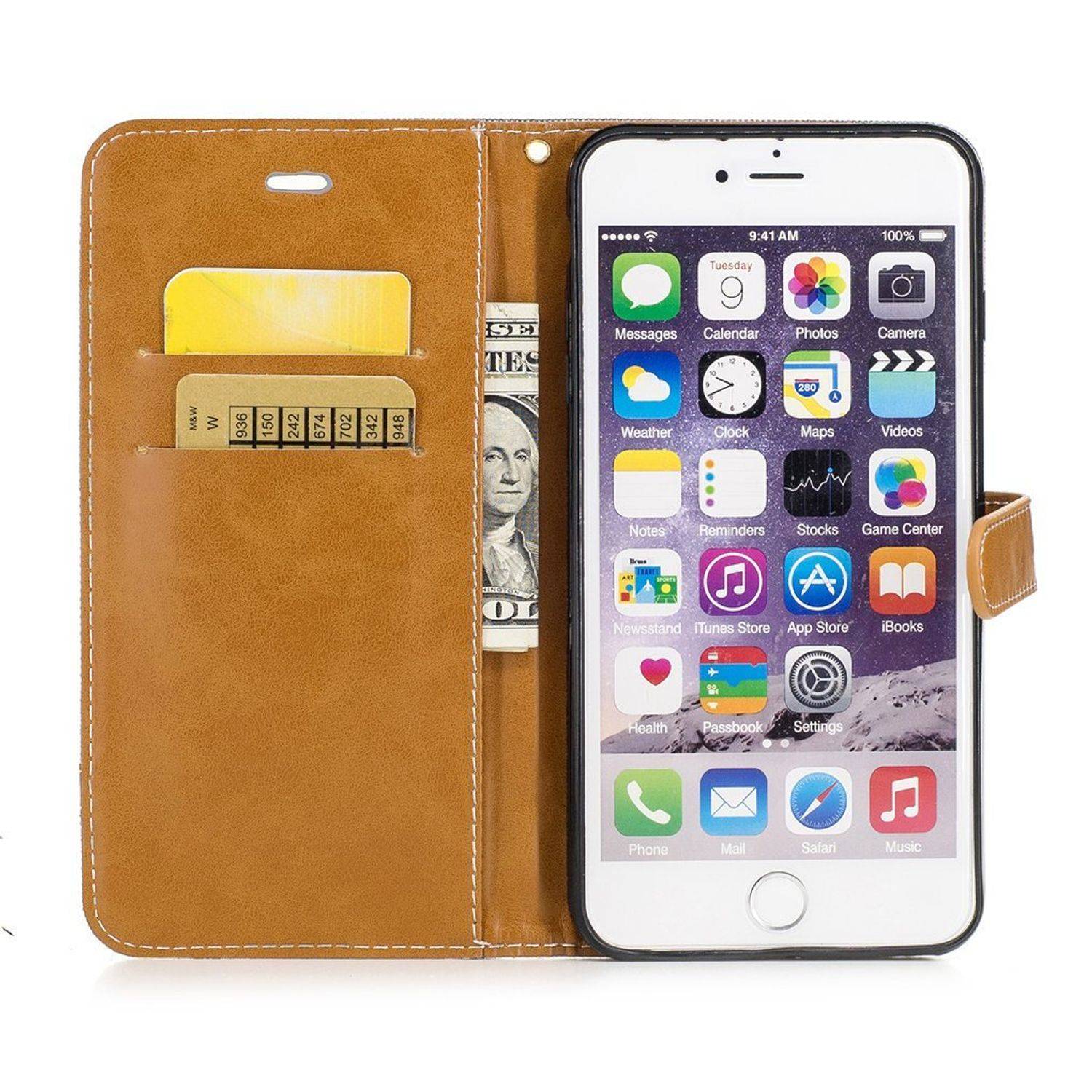 Apple iPhone 6 / 6s Handyhülle Bookcover Grau