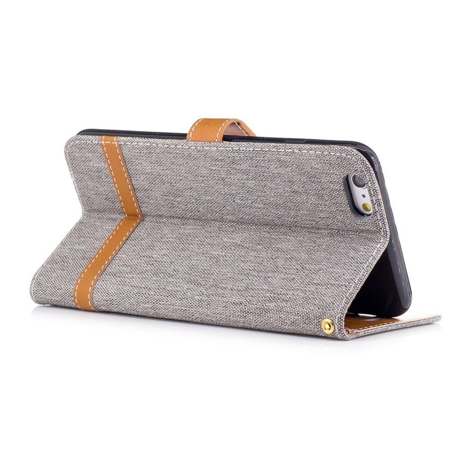 Apple iPhone 6 / 6s Handyhülle Bookcover Grau