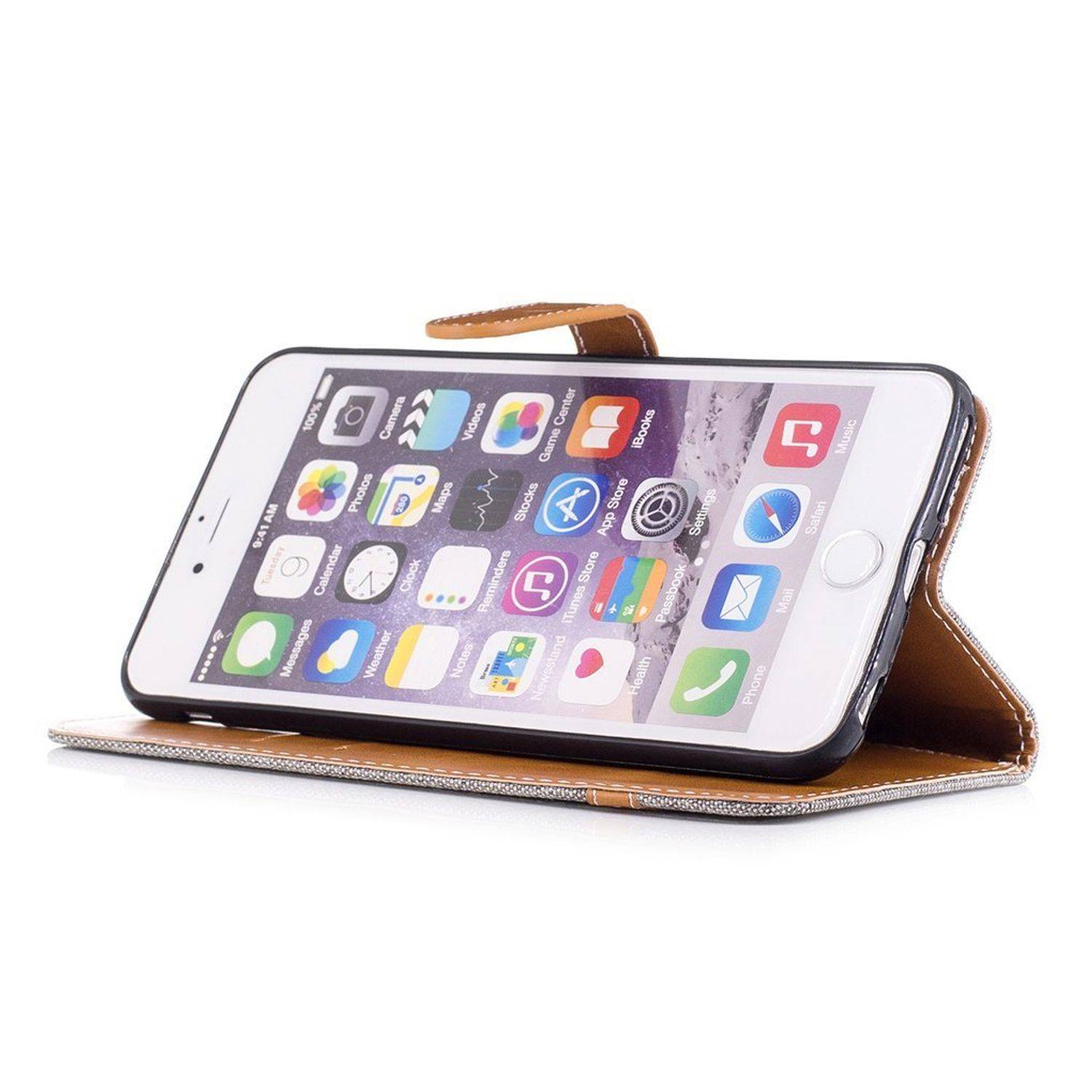 Apple iPhone 6 / 6s Handyhülle Bookcover Grau
