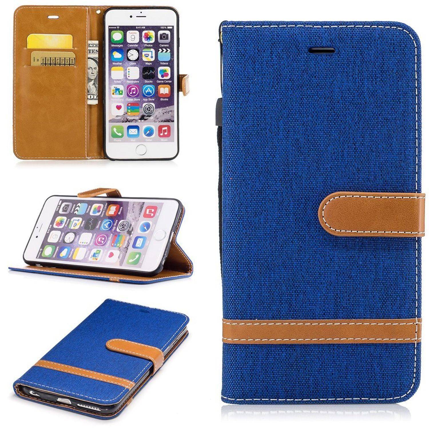 Apple iPhone 6 Plus / 6s Plus Handyhülle Bookcover Blau