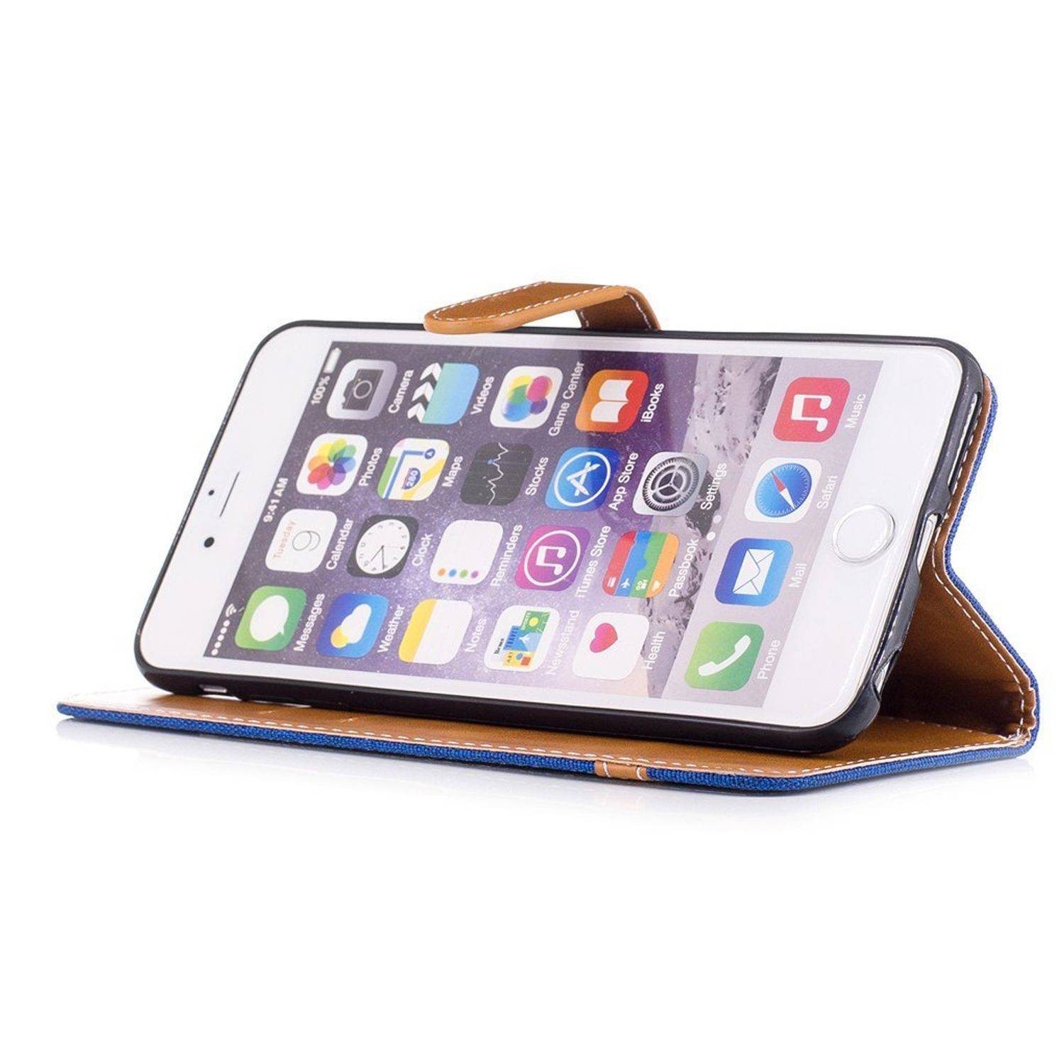 Apple iPhone 6 Plus / 6s Plus Handyhülle Bookcover Blau