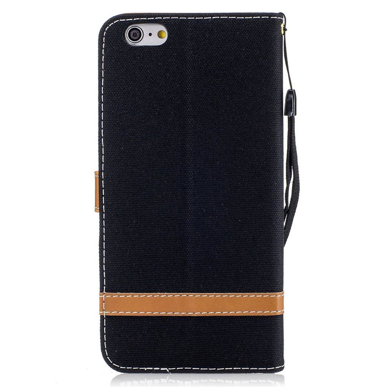 Apple iPhone 6 Plus / 6s Plus Handyhülle Bookcover Schwarz