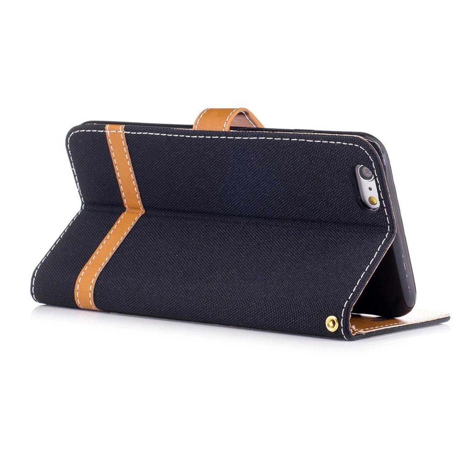 Apple iPhone 6 Plus / 6s Plus Handyhülle Bookcover Schwarz
