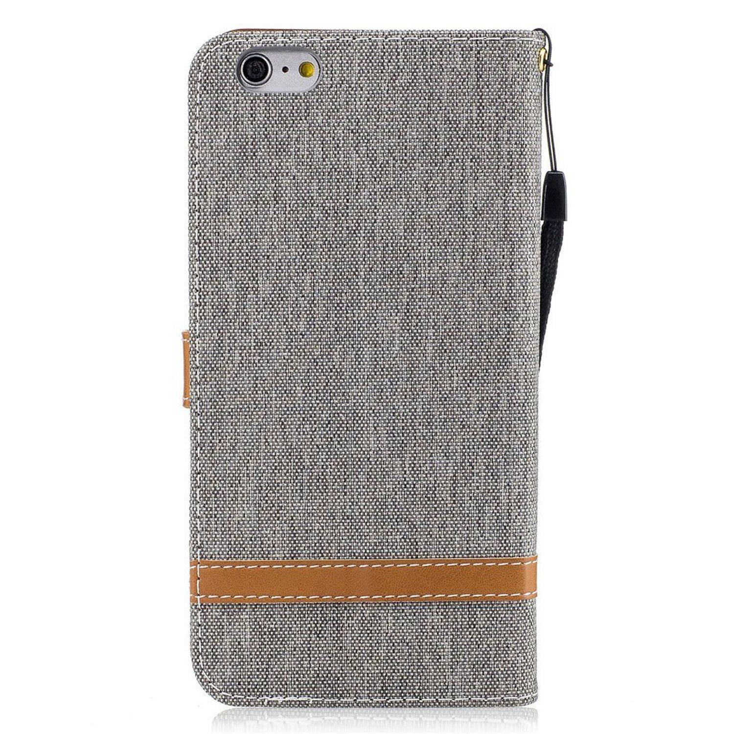 Apple iPhone 6 Plus / 6s Plus Handyhülle Bookcover Grau