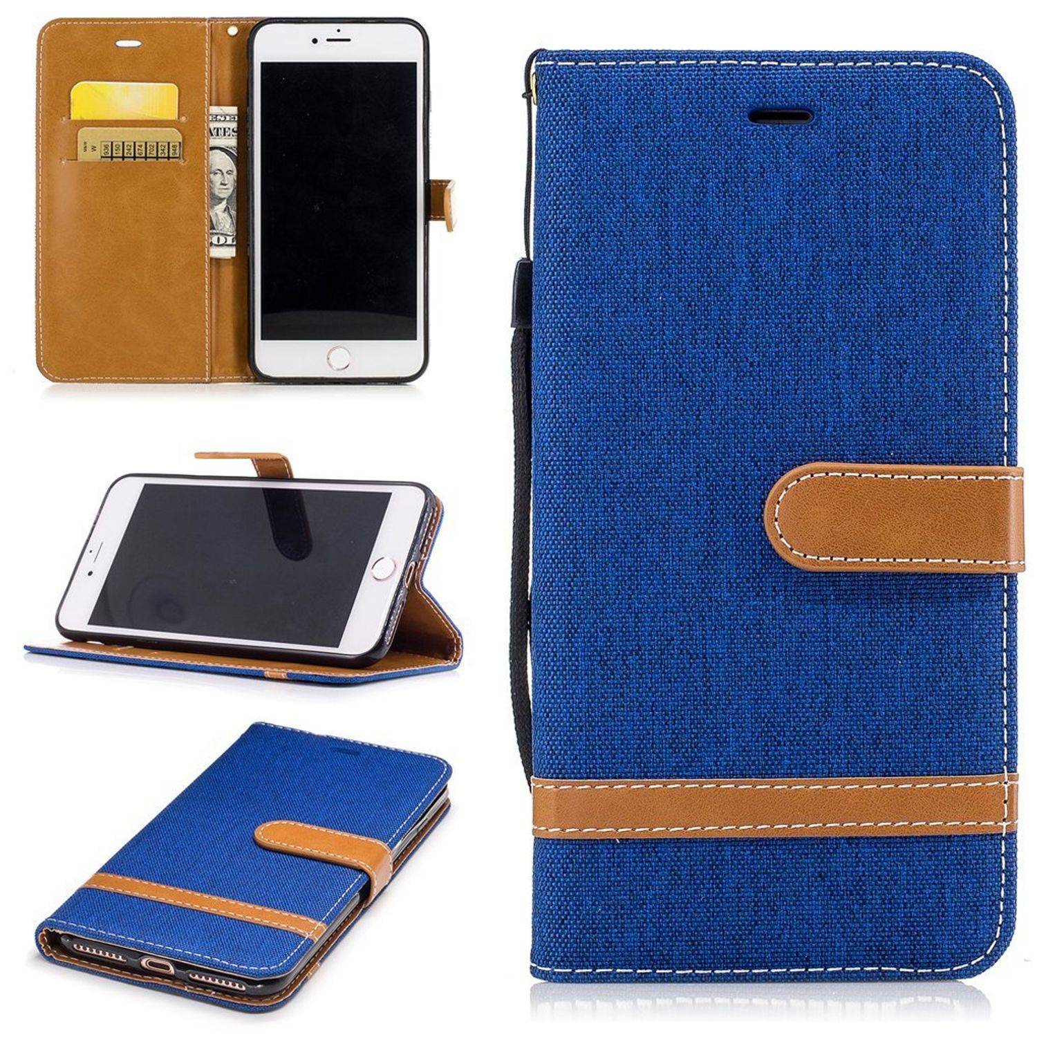 Apple iPhone 7 Plus Handyhülle Bookcover Blau