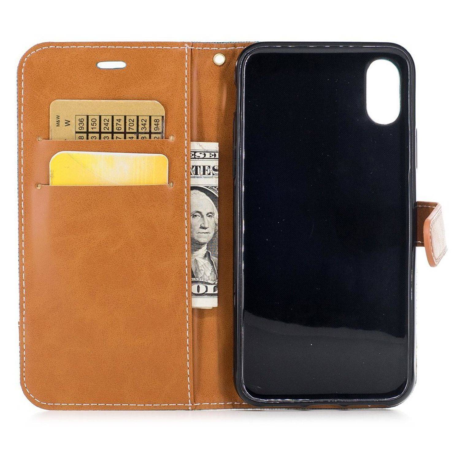 Apple iPhone X / iPhone XS Handyhülle Bookcover Grün