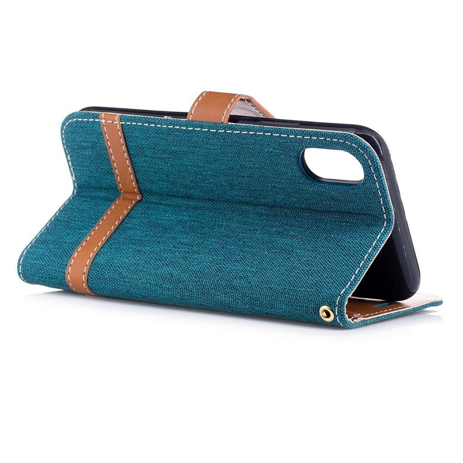 Apple iPhone X / iPhone XS Handyhülle Bookcover Grün