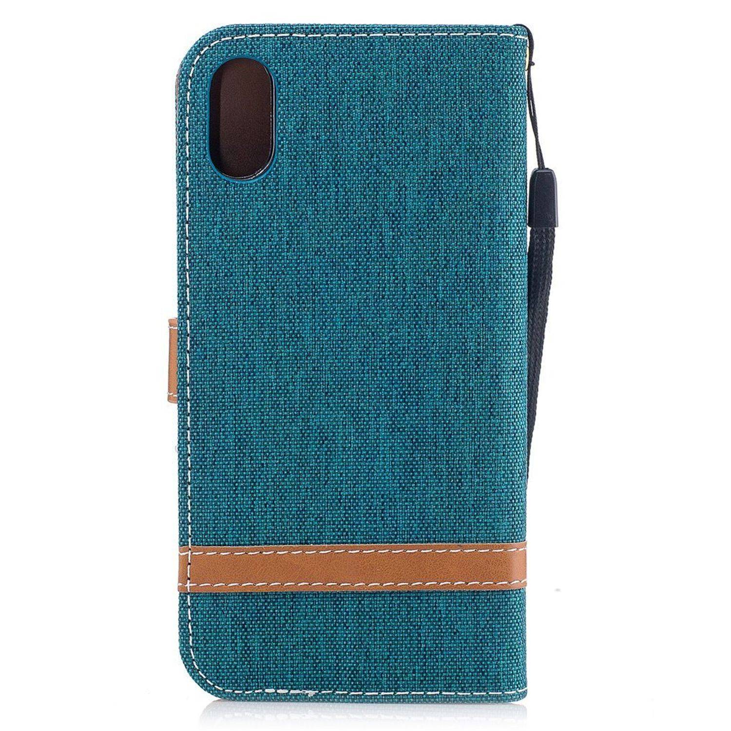 Apple iPhone X / iPhone XS Handyhülle Bookcover Grün