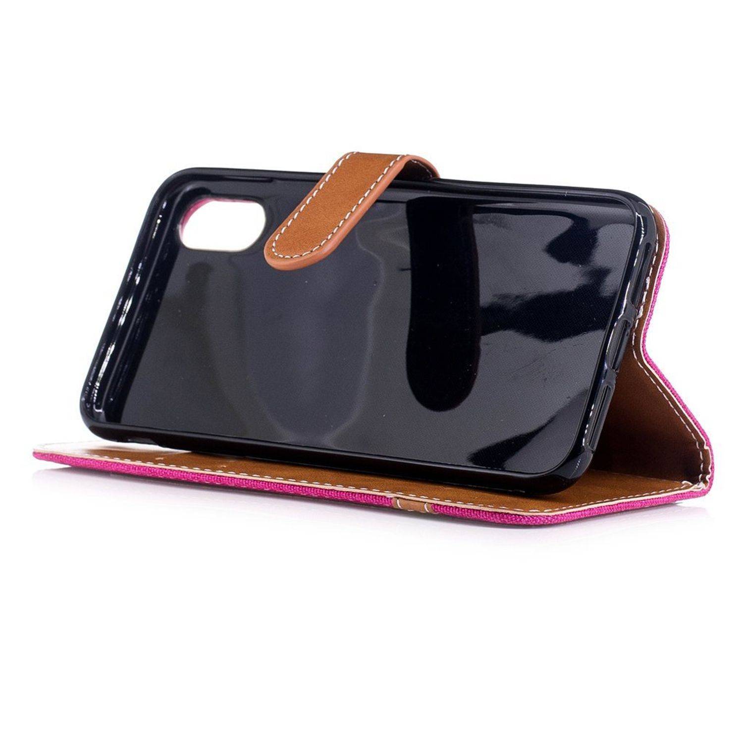 Apple iPhone X / iPhone XS Handyhülle Bookcover Rosa