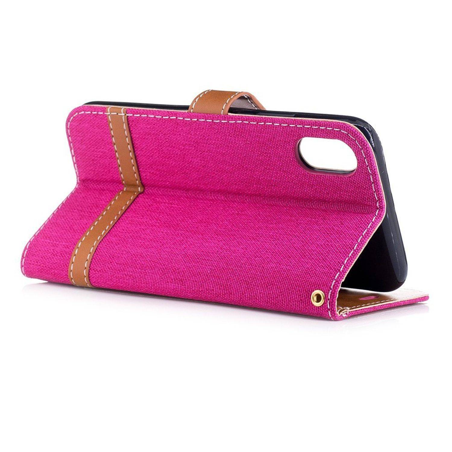 Apple iPhone X / iPhone XS Handyhülle Bookcover Rosa