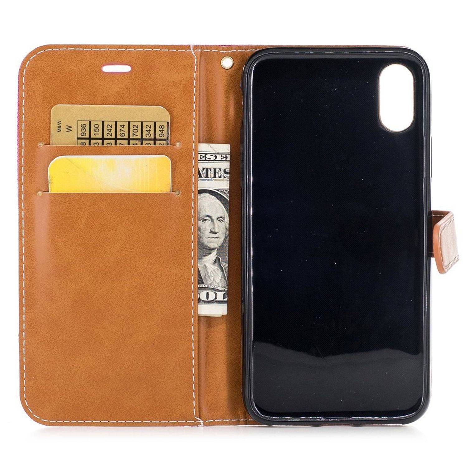 Apple iPhone X / iPhone XS Handyhülle Bookcover Rosa